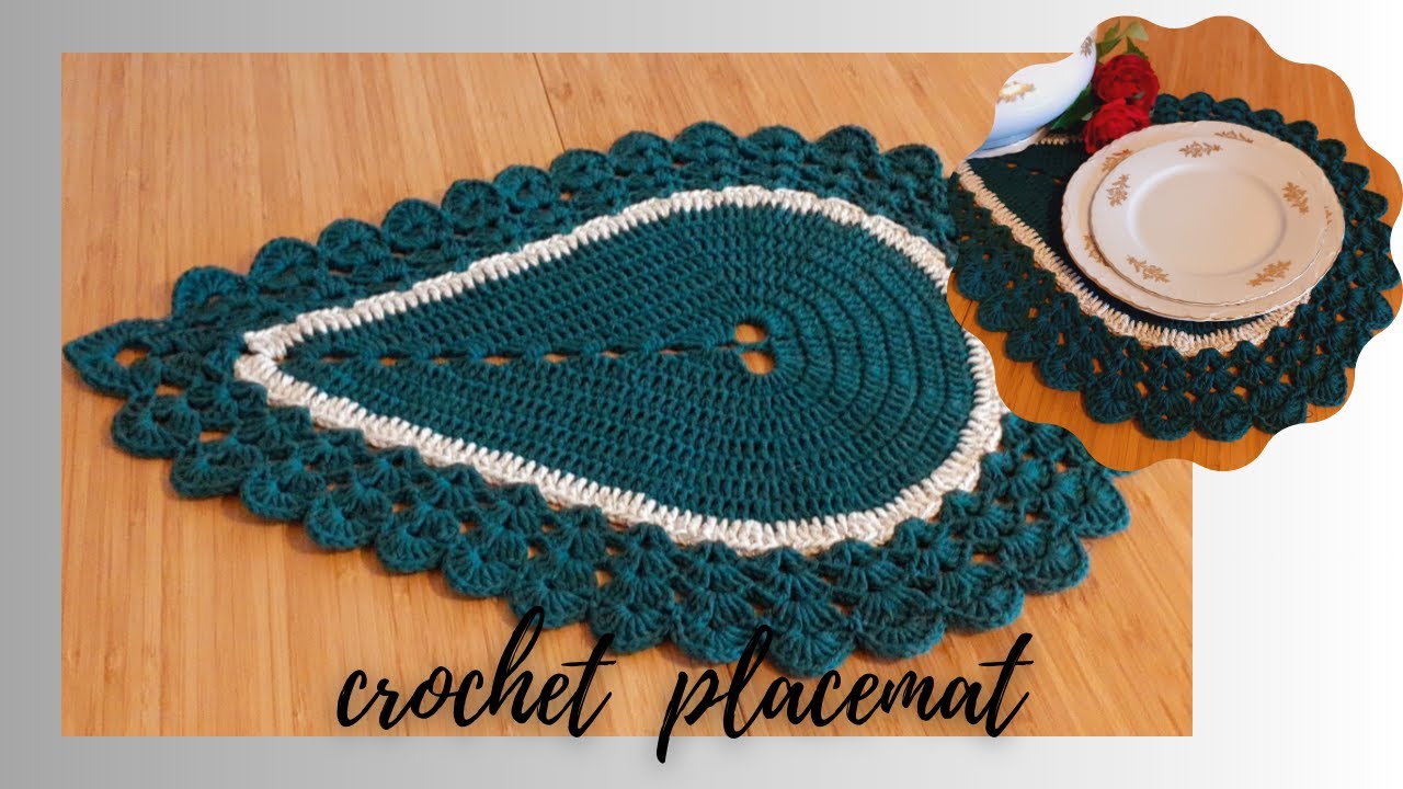 Crochet Placemat Leaf🍃