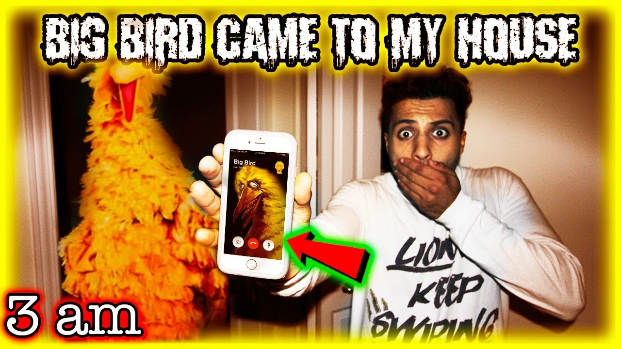 CALLING BIG BIRD ON FACETIME AT 3 AM!! (HE CAME TO MY HOUSE! ) AND ATTACKED US!