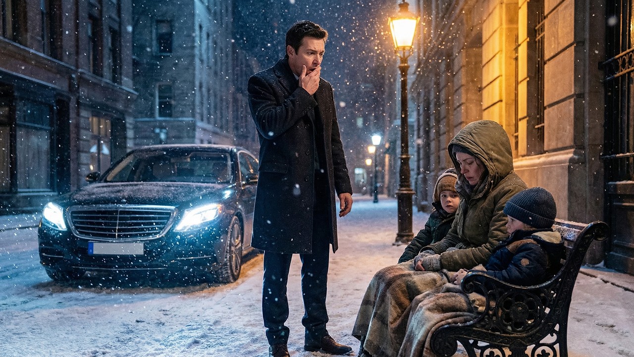 Billionaire Stunned to Find His Ex and Twin Children Freezing on a Park Bench