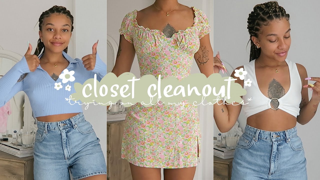 trying on ALL of my clothes *closet cleanout*