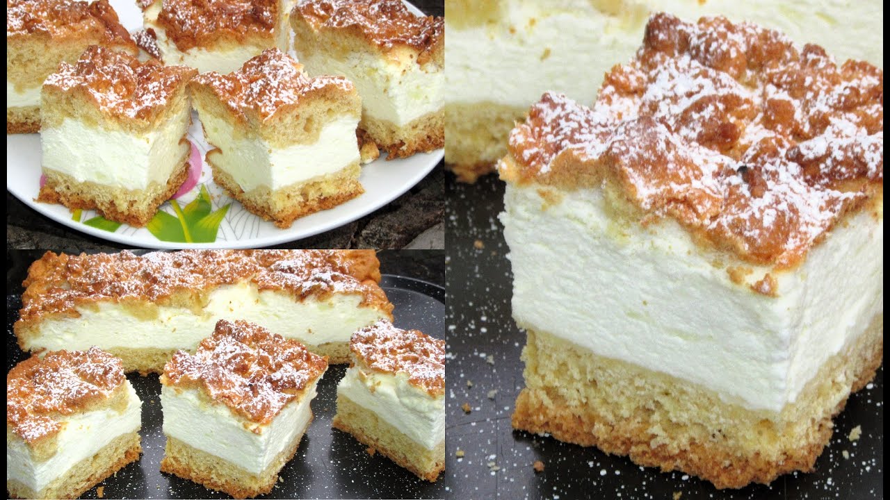 śmietanowiec na kruchym cieście, pyszne, łatwe ciasto jak sernik