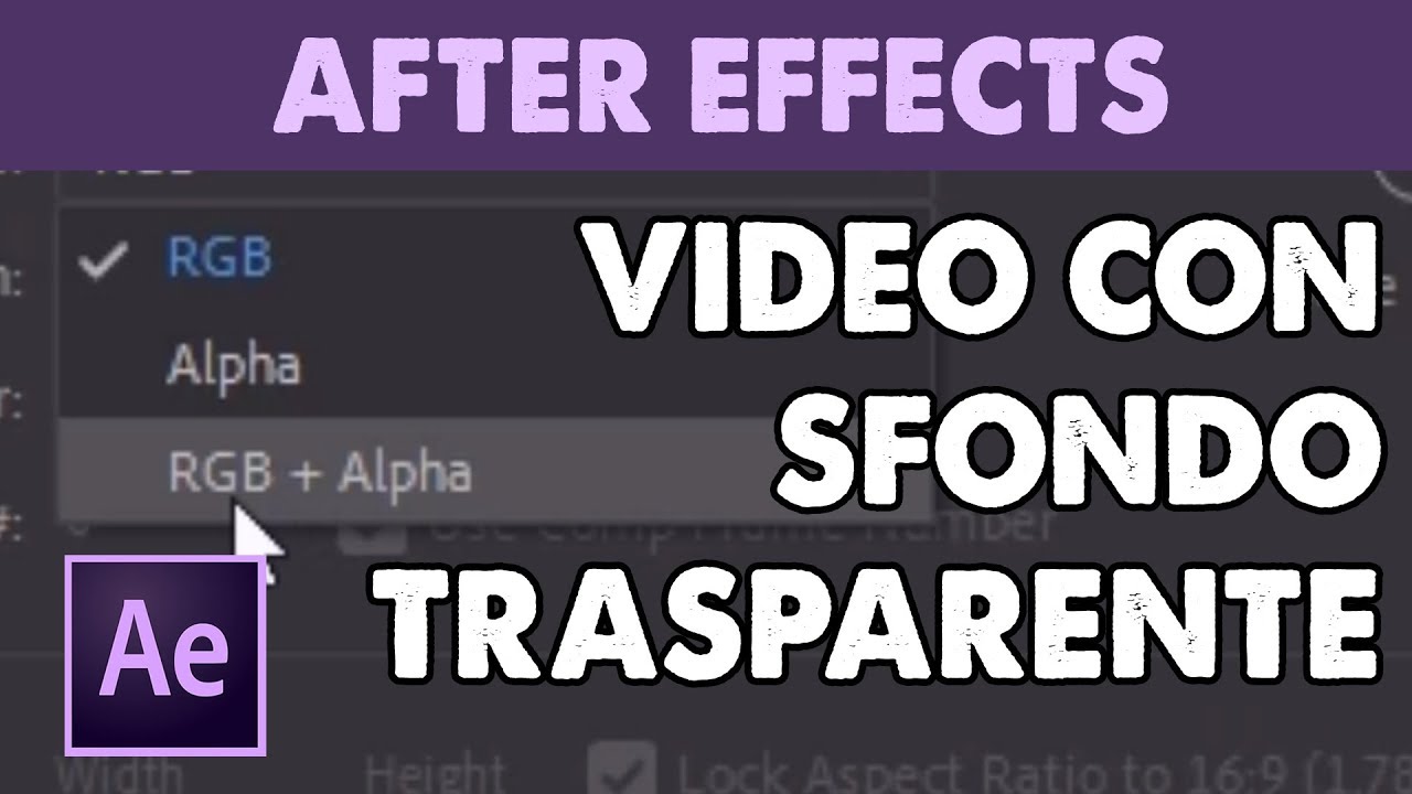 Esportare un video con sfondo trasparente in After Effects CC (Tutorial ITA)