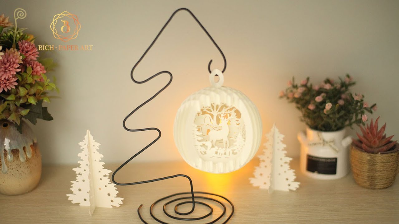 How to make Merry Chrismas Sphere Pop-up Mini -  Paper cut DIY