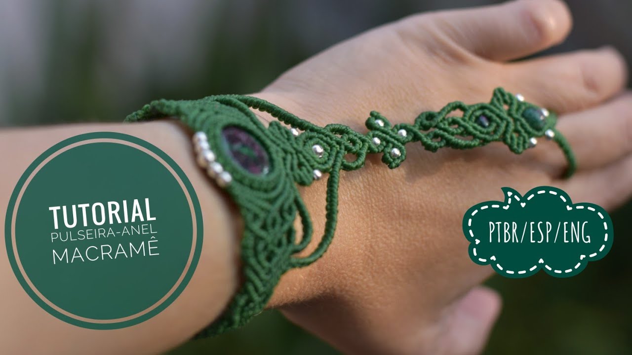 Macramê Tecendo Cor em Nós | TUTORIAL Como fazer PULSEIRA-ANEL em MACRAMÊ | 18/23