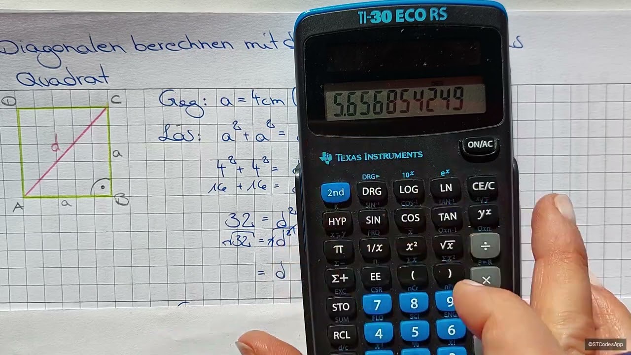 Berechnung von Diagonalen mit dem Satz des Pythagoras 