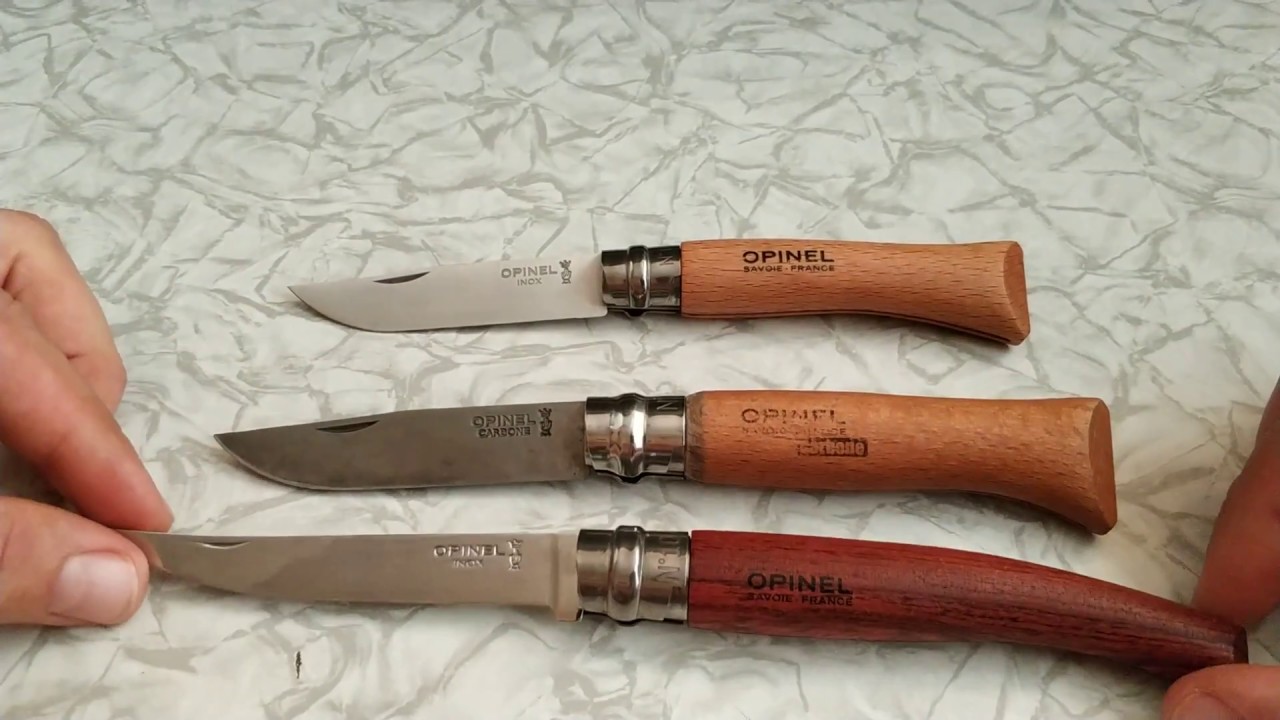 Opinel №7, Opinel №8 Carbon, Opinel №10F - обзор. Рукоятки и проблемы.