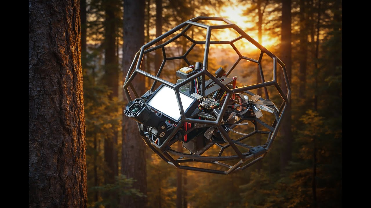 12min inspection flight between the trees of a dense wood with the Xpert Inspection Mini cage drone
