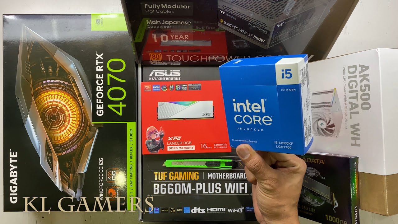 intel Core i5 14600KF ASUS TUF GAMING B660M-PLUS WIFI GIGABYTE RTX4070 AK500 DIGITAL White Gaming PC