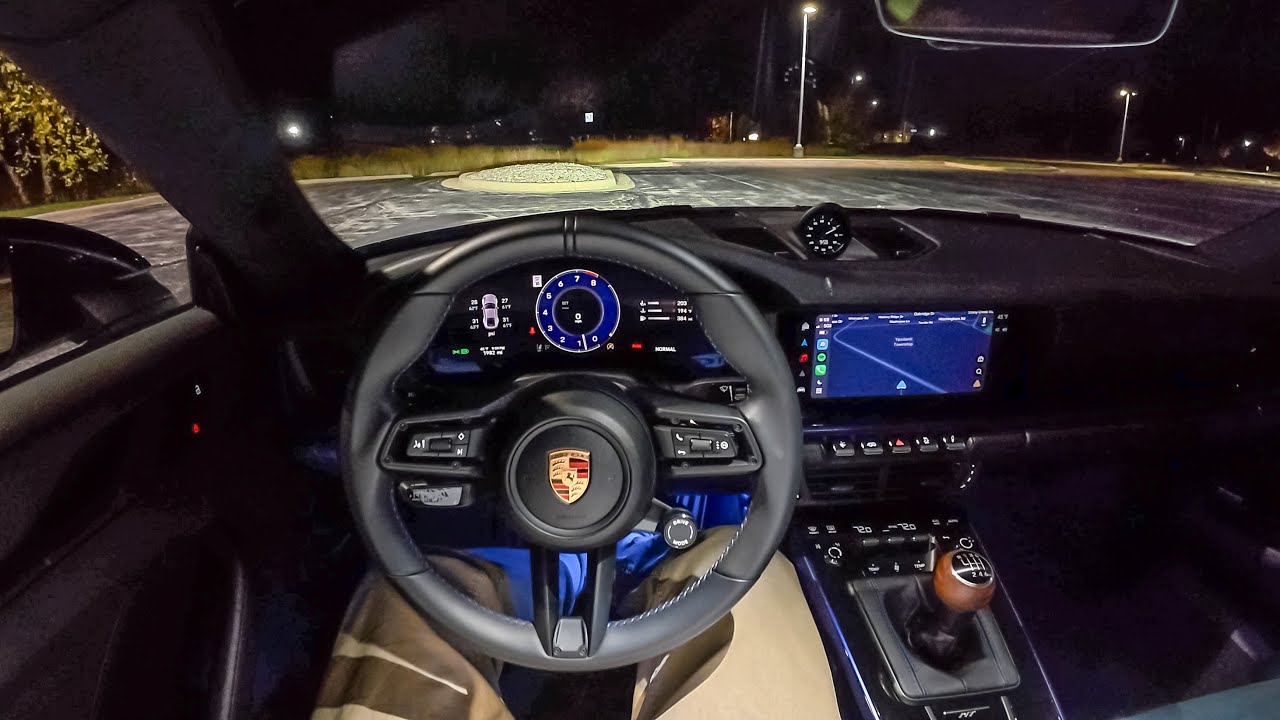 2025 Porsche 911 Carrera T - POV Night Drive (Binaural Audio)