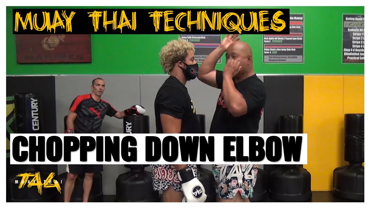Muay Thai Technique: Chopping Down Elbow with Chris Aboy & James Combs