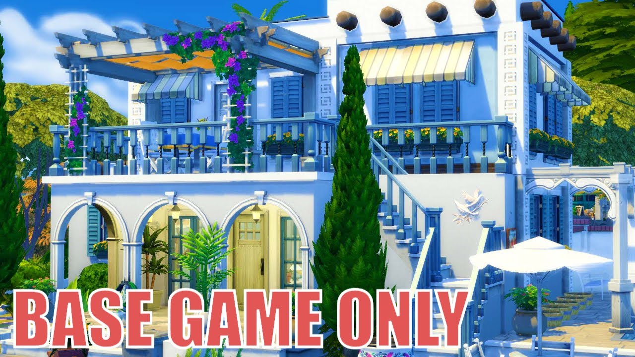 Greek House BASE GAME ONLY // The Sims 4 Speed Build ( no CC )