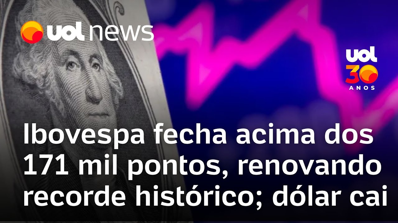 Ibovespa ultrapassa 171 mil pontos e renova recorde; d&oacute;lar cai