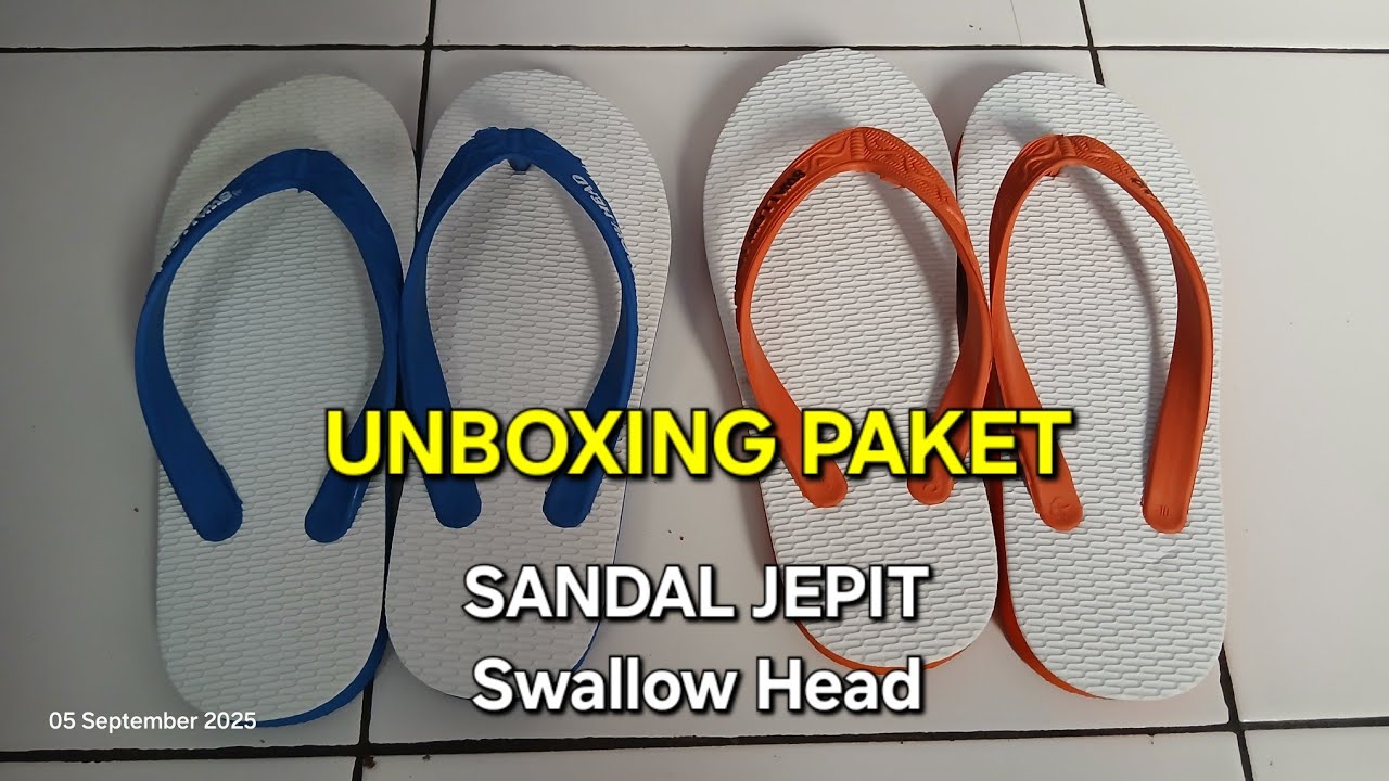 UNBOXING Paket | Sendal Sandal JEPIT SWALLOW HEAD | Sandal Santai Awet, Anti Licin & Nyaman di Pakai