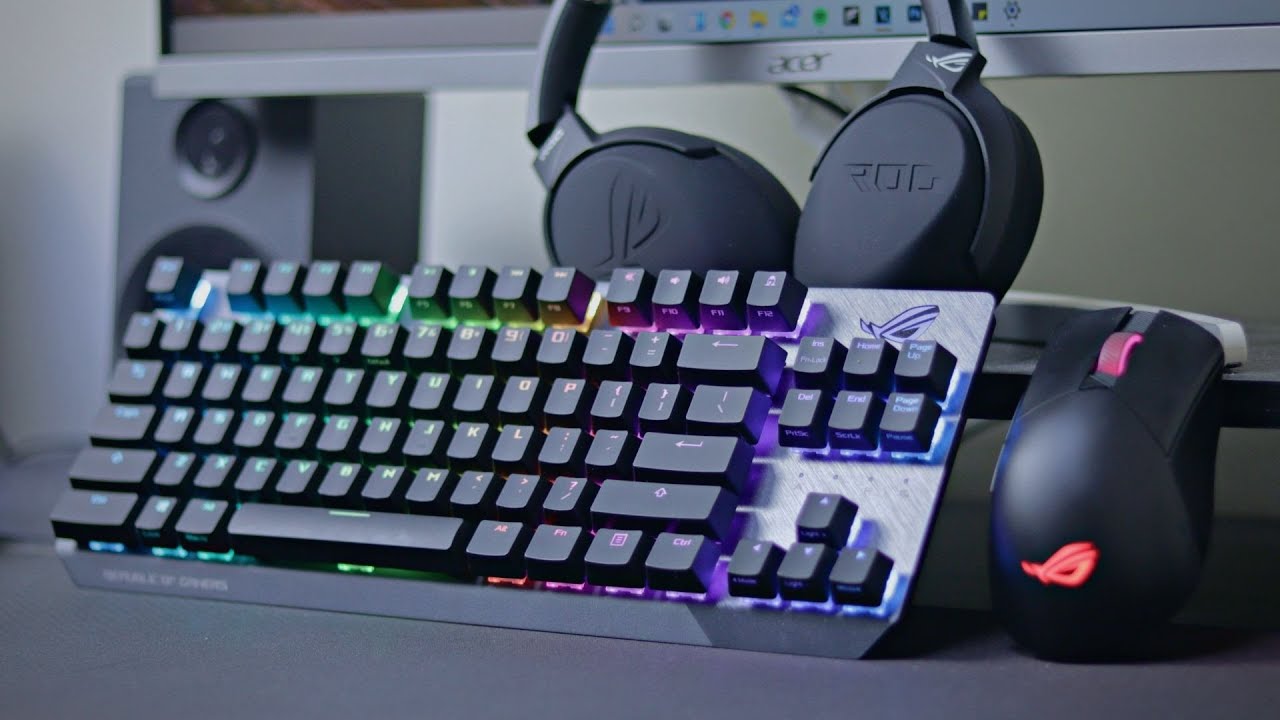 Asus ROG Strix Gaming Desk Setup (Strix Scope NX TKL, Gladius III Wireless, Strix Go 2.4 .....)