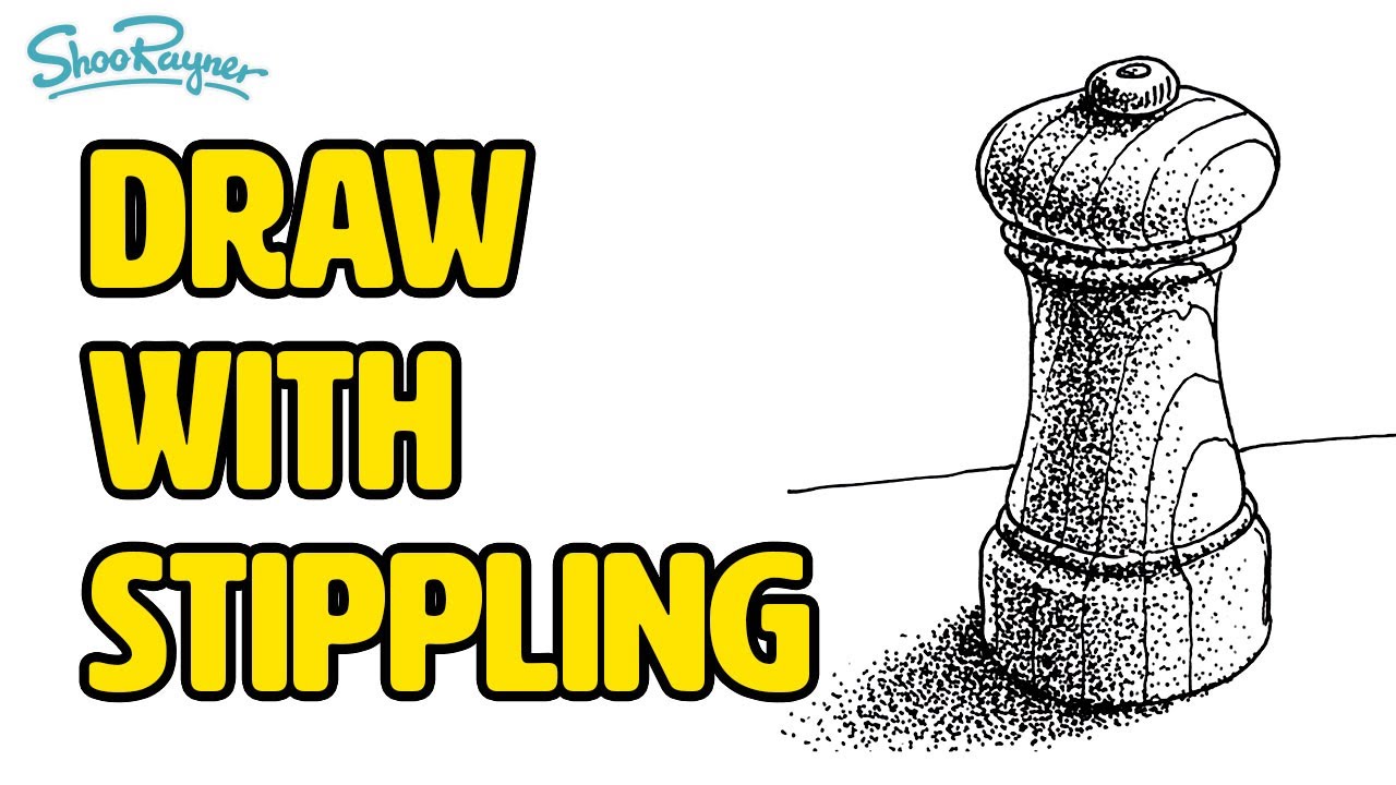 How to draw a Pepper Mill with Stipple Shading