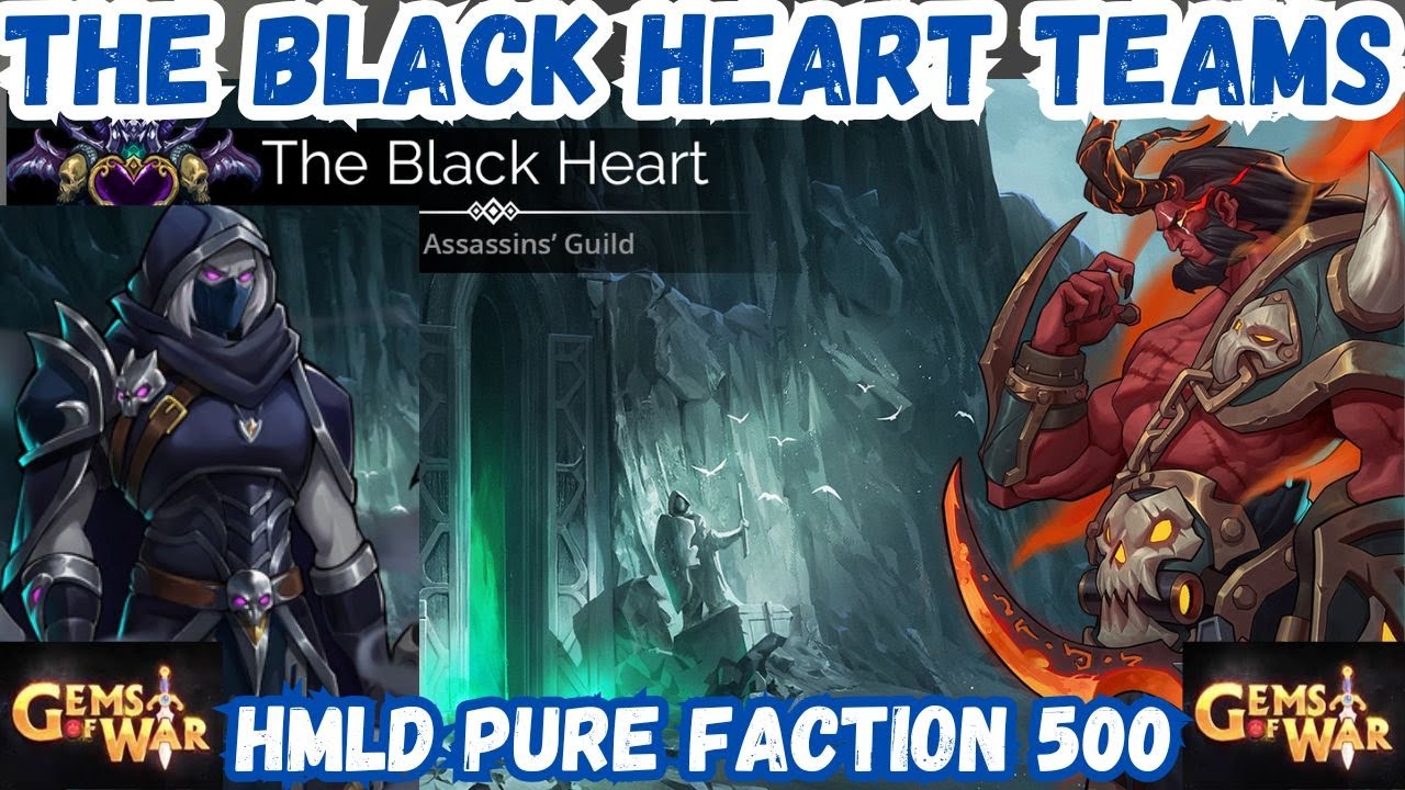 The Black Heart Teams High Mid Low Deathless PURE FACTION 500 | Gems of War Delve Guide 2025