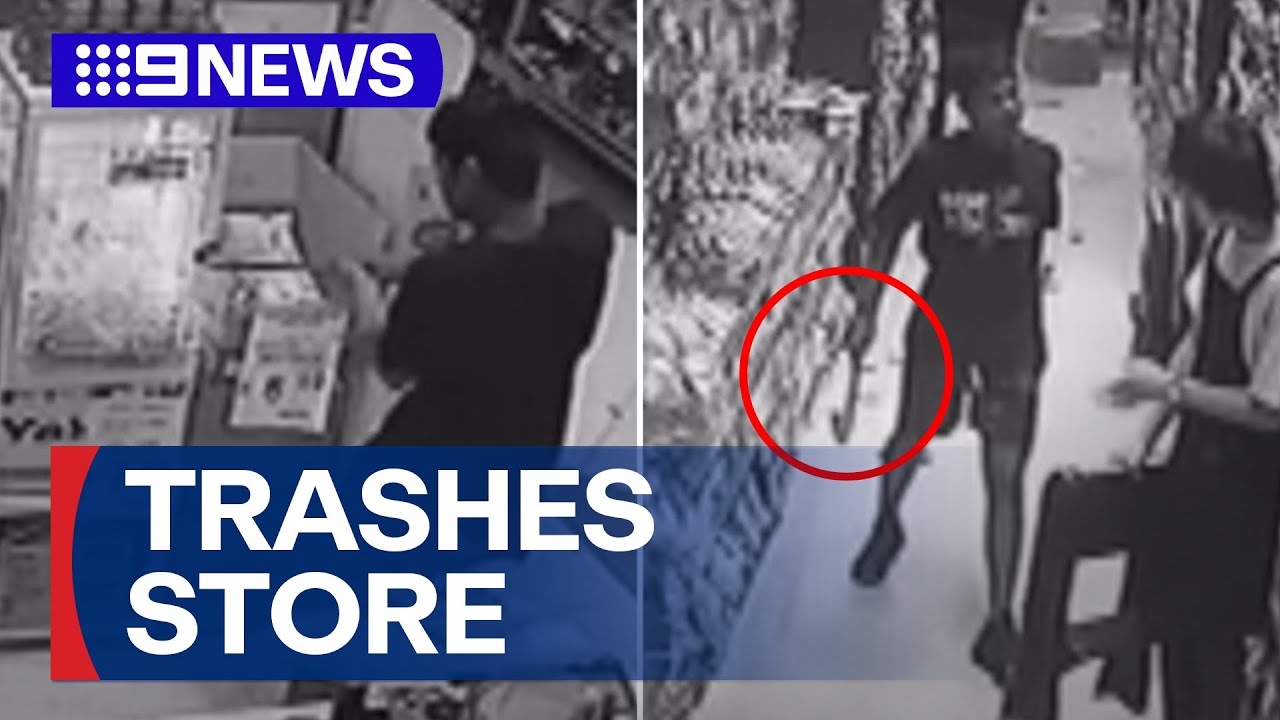 Melbourne Asian grocer trashed by armed teens | 9 News Australia
