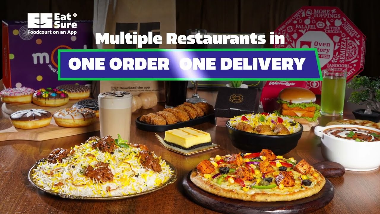 EatSure - Foodcourt on an App | Get Buy 1 Get 1 FREE | (Left Logo - Hindi)