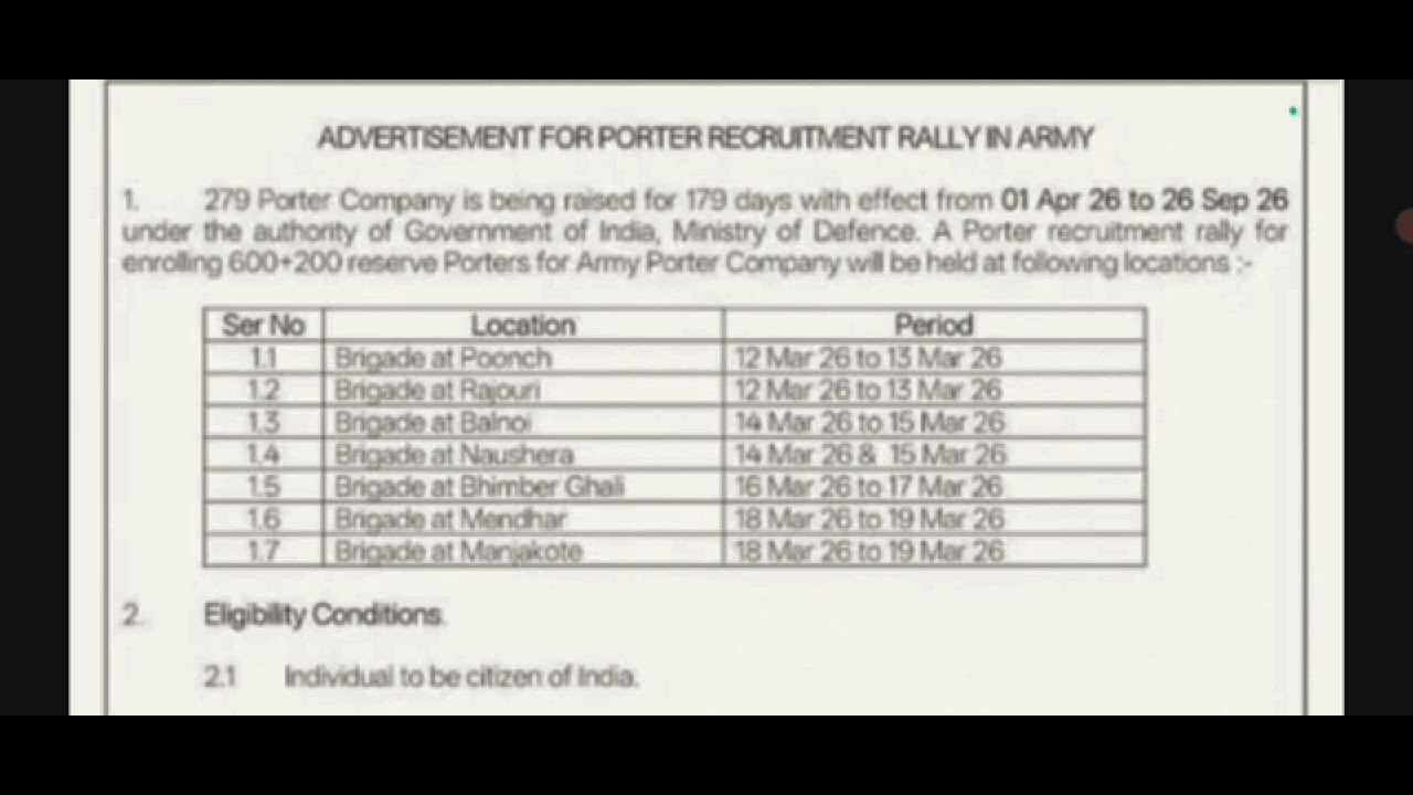 Porter bharti Jammu Kashmir 2026