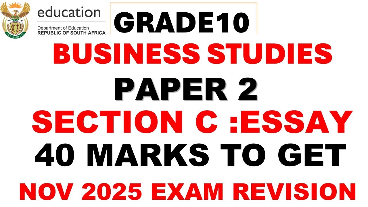 Creative Thinking & Problem-Solving Essay | Grade 10 Business Studies Paper 2|Nov Exam 2025 Revision