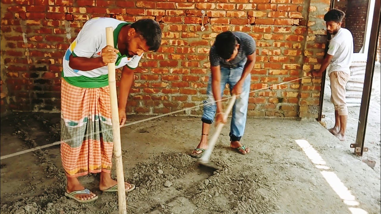 বিল্ডিং ঘরের ফ্লোর লেভেল করার সঠিক পদ্ধতি।Correct method of leveling the floor of building room.