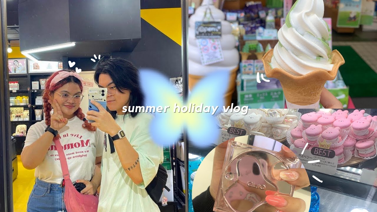 Summer Holiday Vlog  ʚ 🍓ɞ | shopping, eating too much food, crying because of the hot weather,, etc.