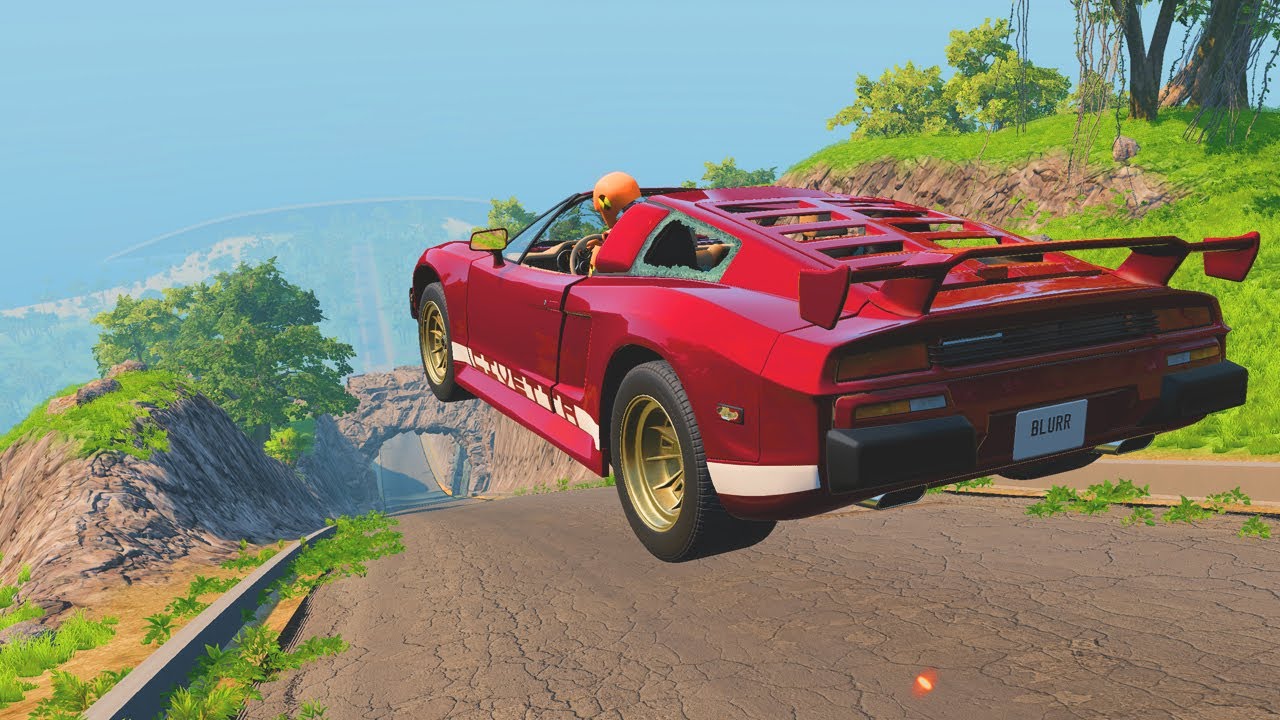 Cars VS Dangerous Downhill Track #3 - BeamNG Drive