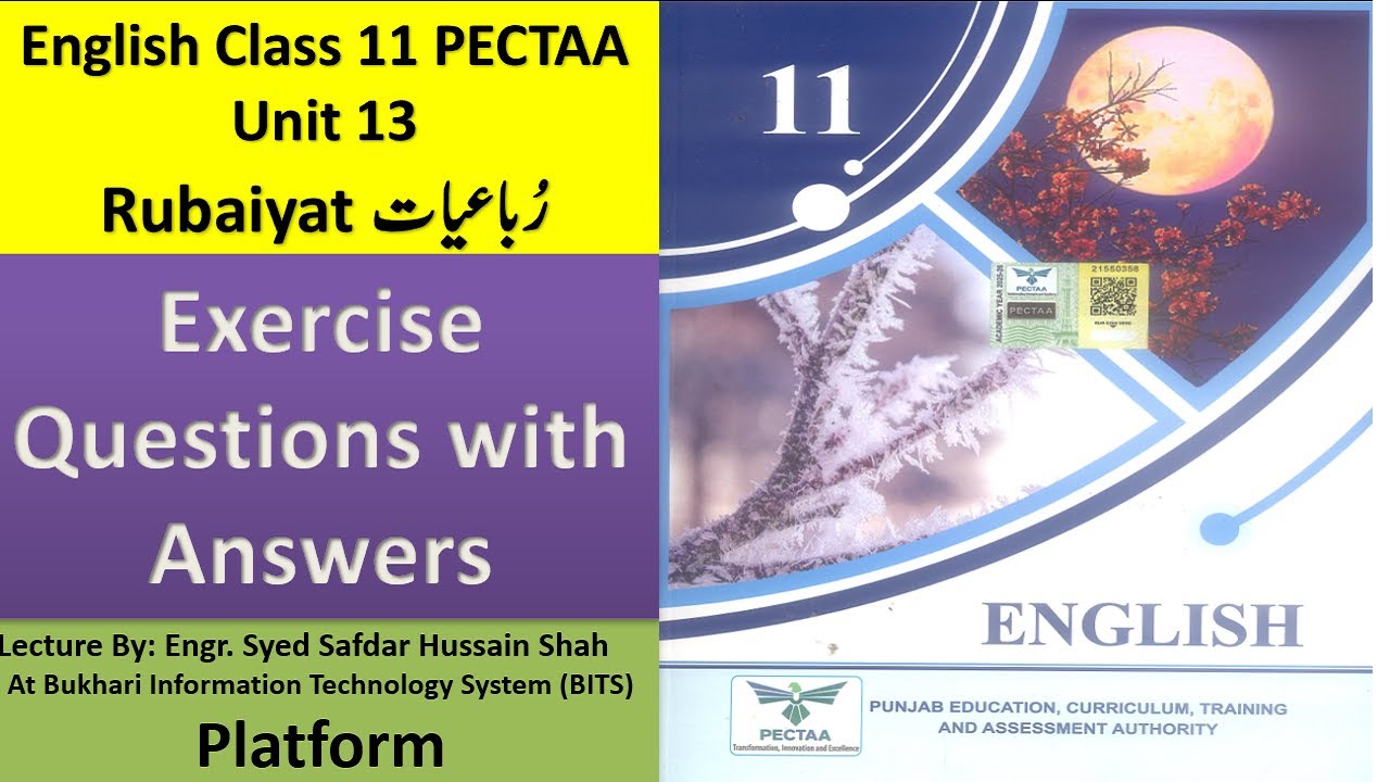 Exercise | Questions & Answers | Unit 13 Rubaiyat رباعیات | Class 11 English PECTAA 2026