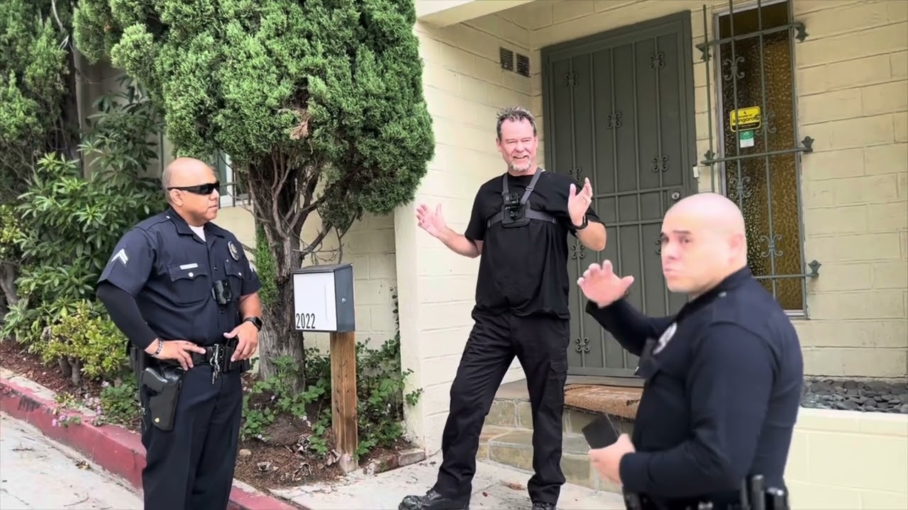LAPD Responds to Hollywood Hills Squatter Adam Fleischman’s 911 call.