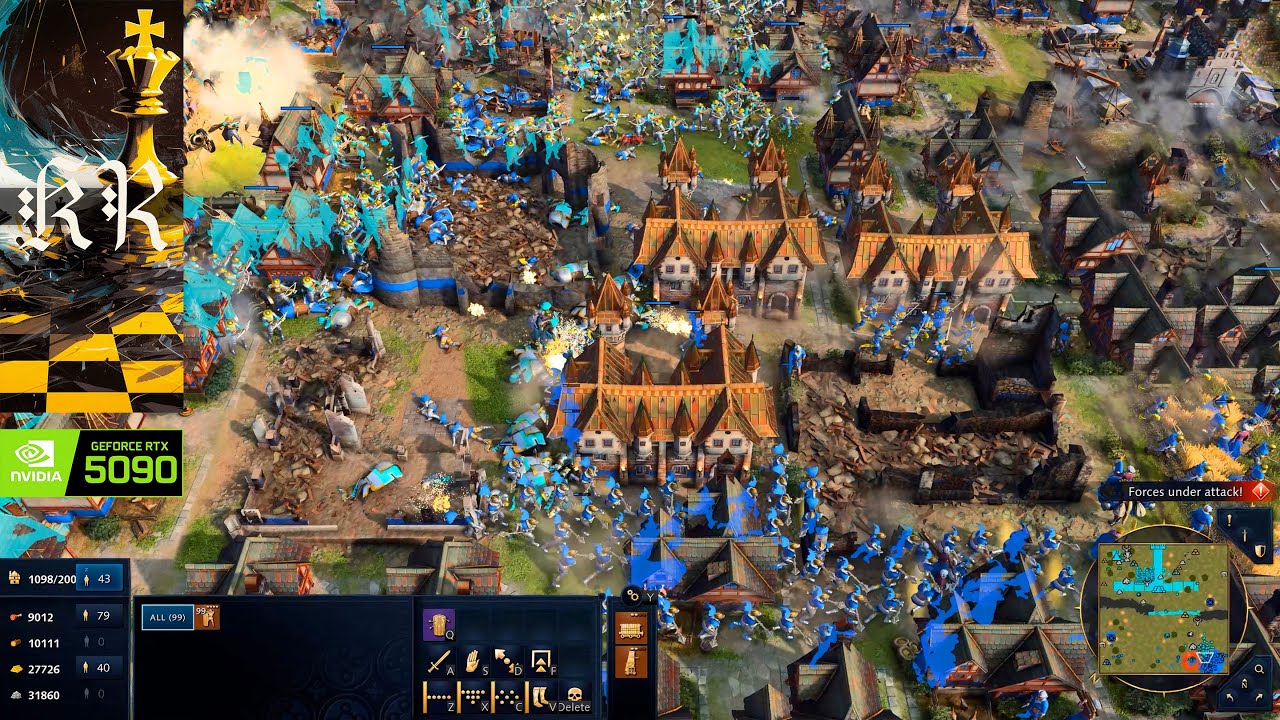 Age of Empires 4 | 4K Ultra RTX 5090 | French vs Holy Roman Empire | Mountain Pass Land War