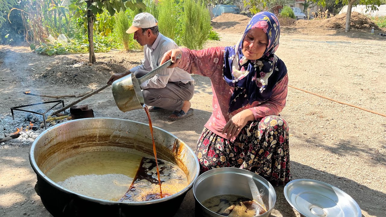 ESKİ USUL KÖYDE ÜZÜM PEKMEZİ YAPIMI 🍇 A’dan Z’ye TÜM AŞAMALARI