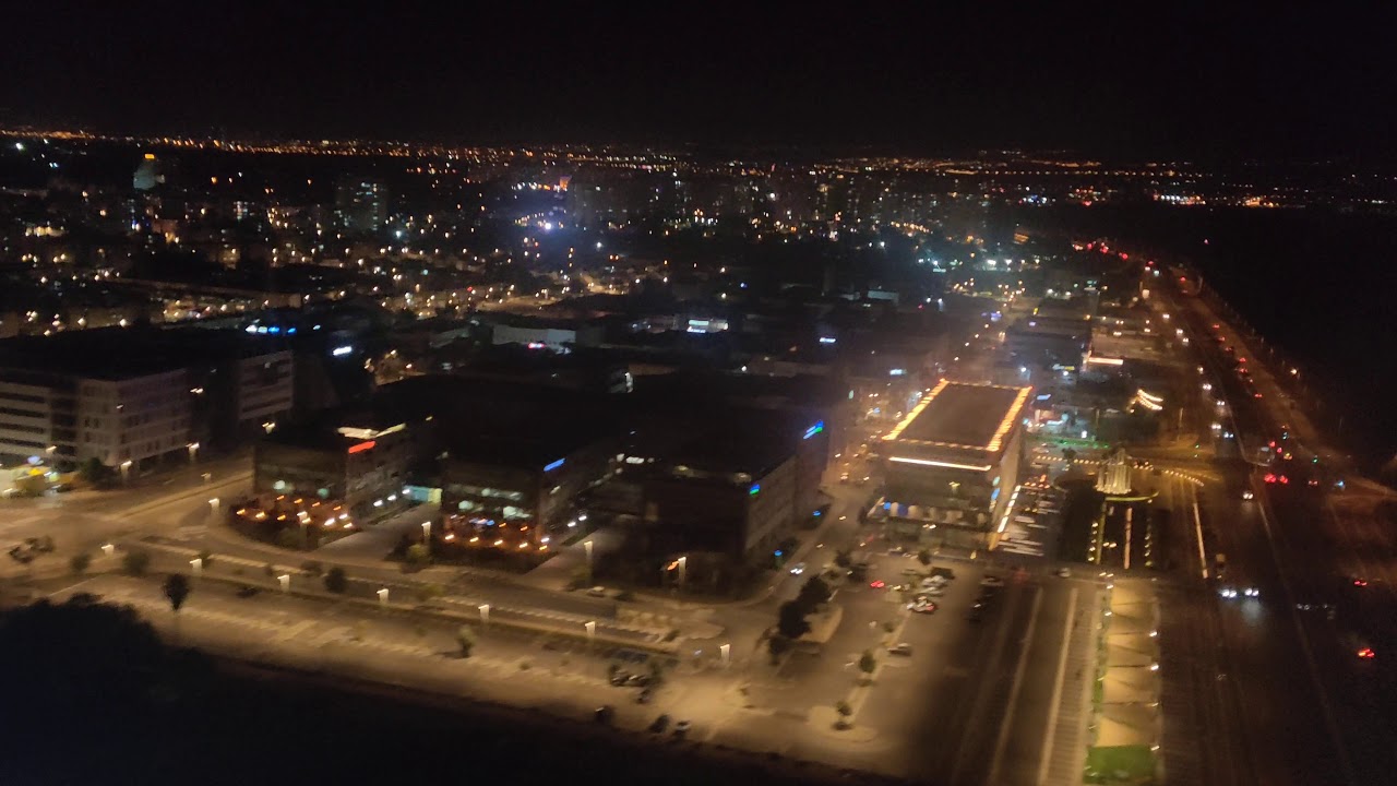 Beautiful night landing into tel Aviv airport with amazing view in 4k