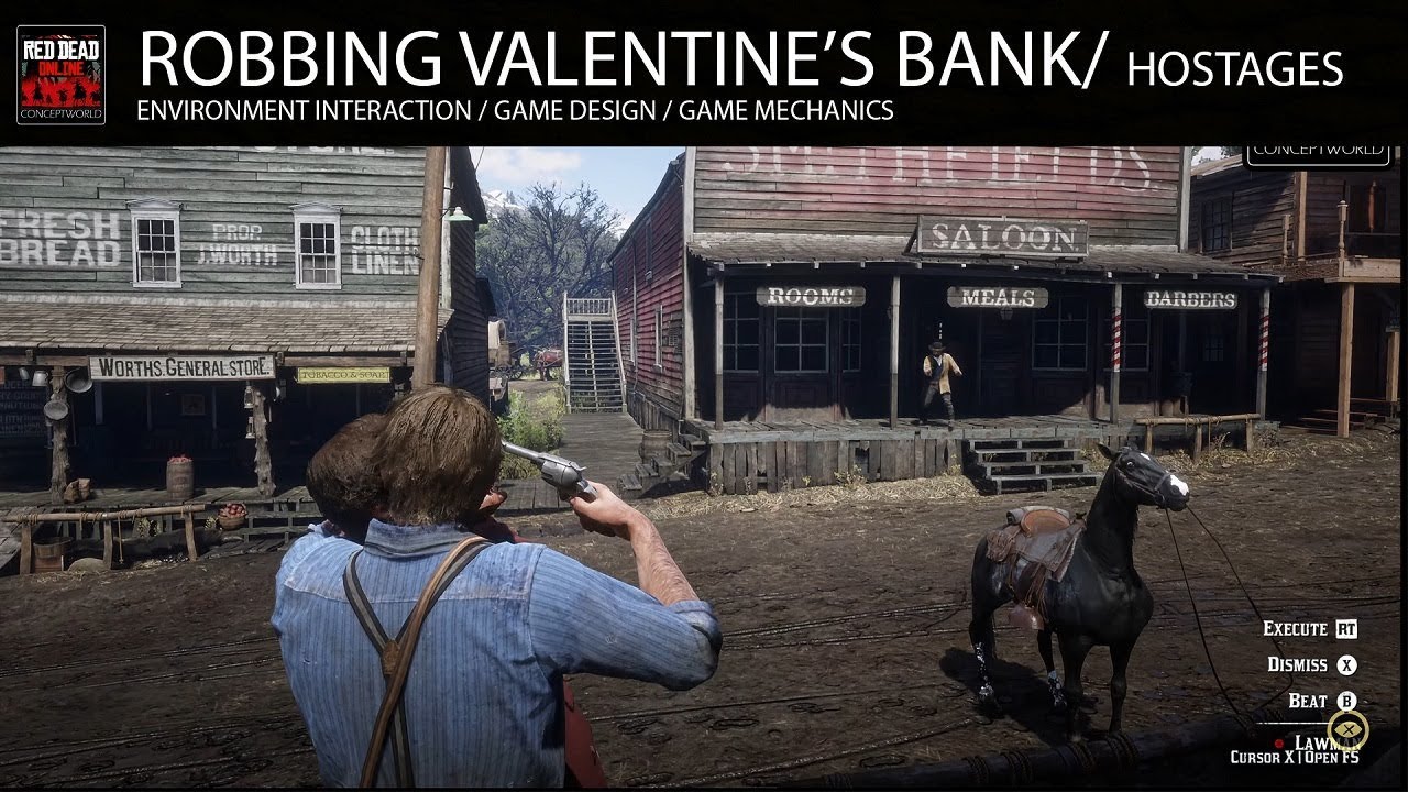 Robbing Valentine's bank by taking a hostage to flee Red Dead Redemption 2 Take NPC's Hostage MOD