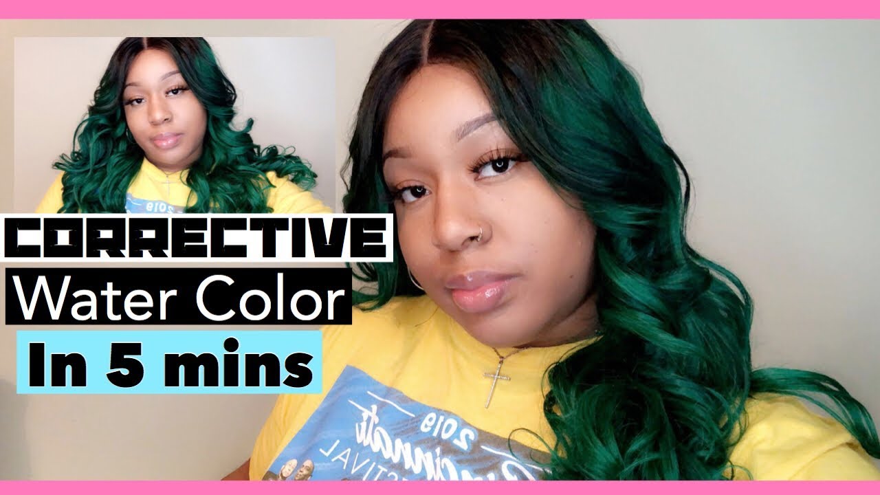DIY: WATER COLOR METHOD!! | FIX HAIR COLOR IN 5MINS | GREEN HAIR! | ADORE EMERALD