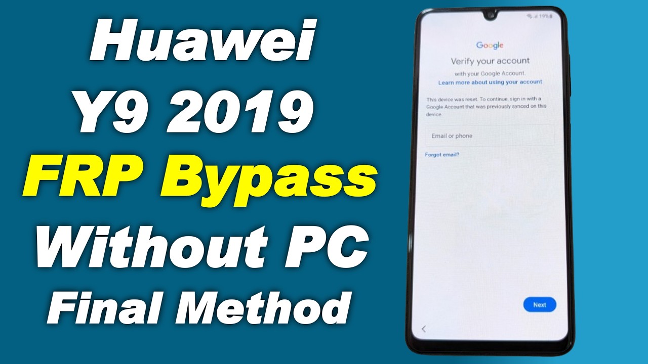 Huawei Y9 2019 Frp Bypass Google Account Unlock New Method l Huawei Y9 2019 Frp Bypass Without PC