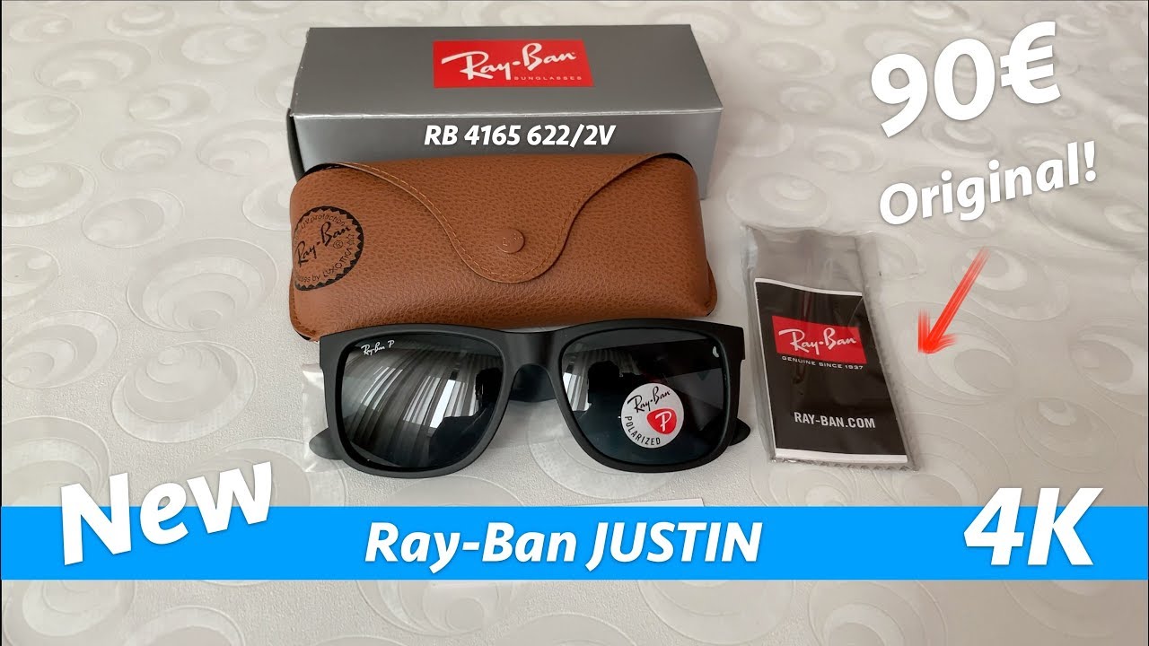 Ray-Ban Justin RB4165 622/2V 55 Polarized - распаковка и полный обзор в 4K