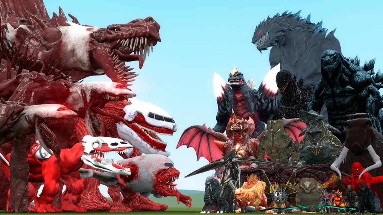INFECTED SKY GODZILLA VS GODZILLA NEMESIS KAIJU FAMILY (Garry's Mod)