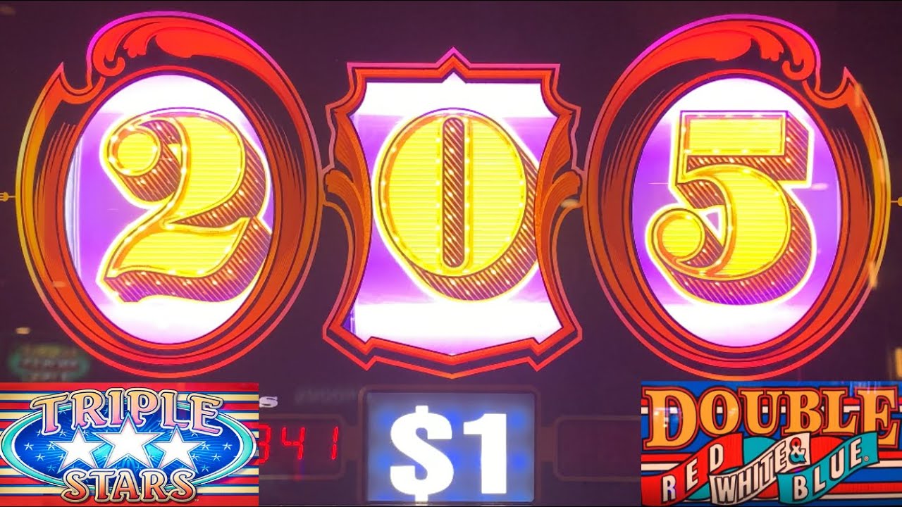 NICE WINS! DOUBLE RED WHITE & BLUE + TRIPLE STARS + GOLD STANDARD JACKPOTS SLOT PLAY!