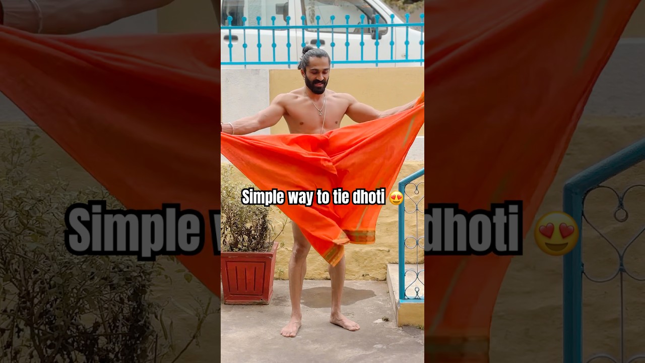 Simple and easy way to tie dhoti 😍 step by step 😍 #ytshorts #shorts #youtube #dhoti #tutorial