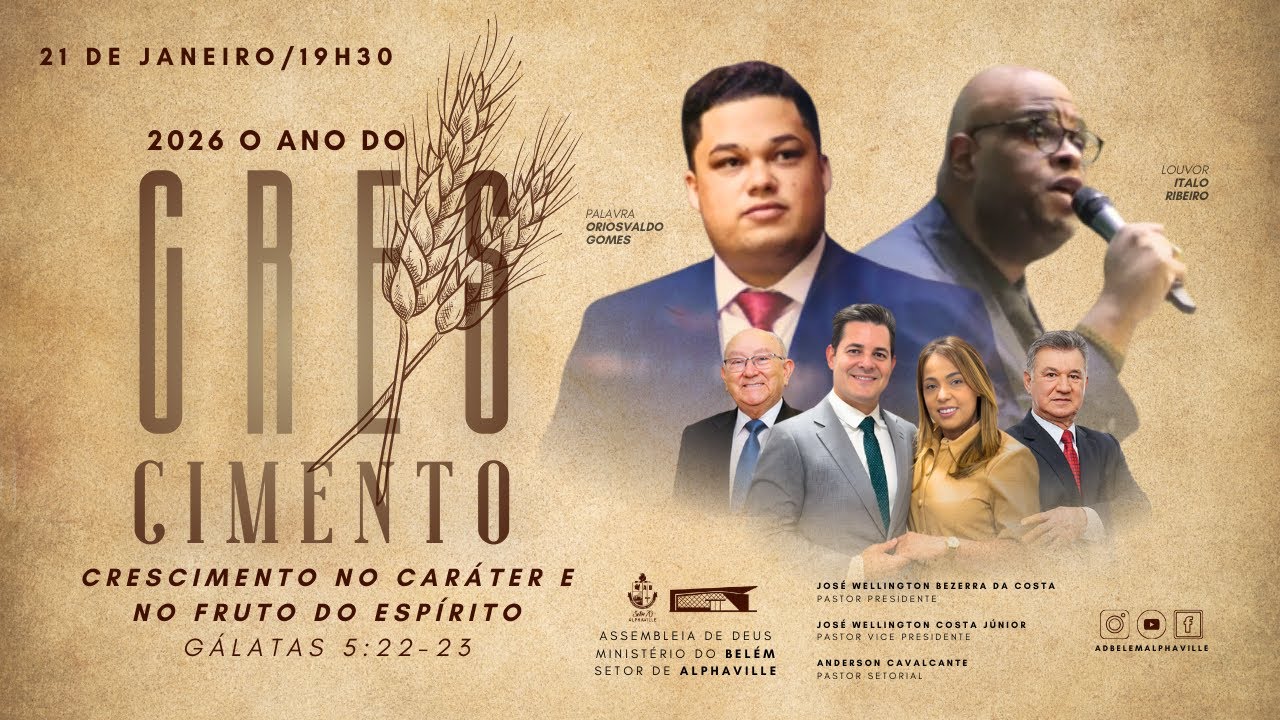 CULTO DE ENSINO | ANO DO CRESCIMENTO | 21/01/2026 | AO VIVO PARTE I