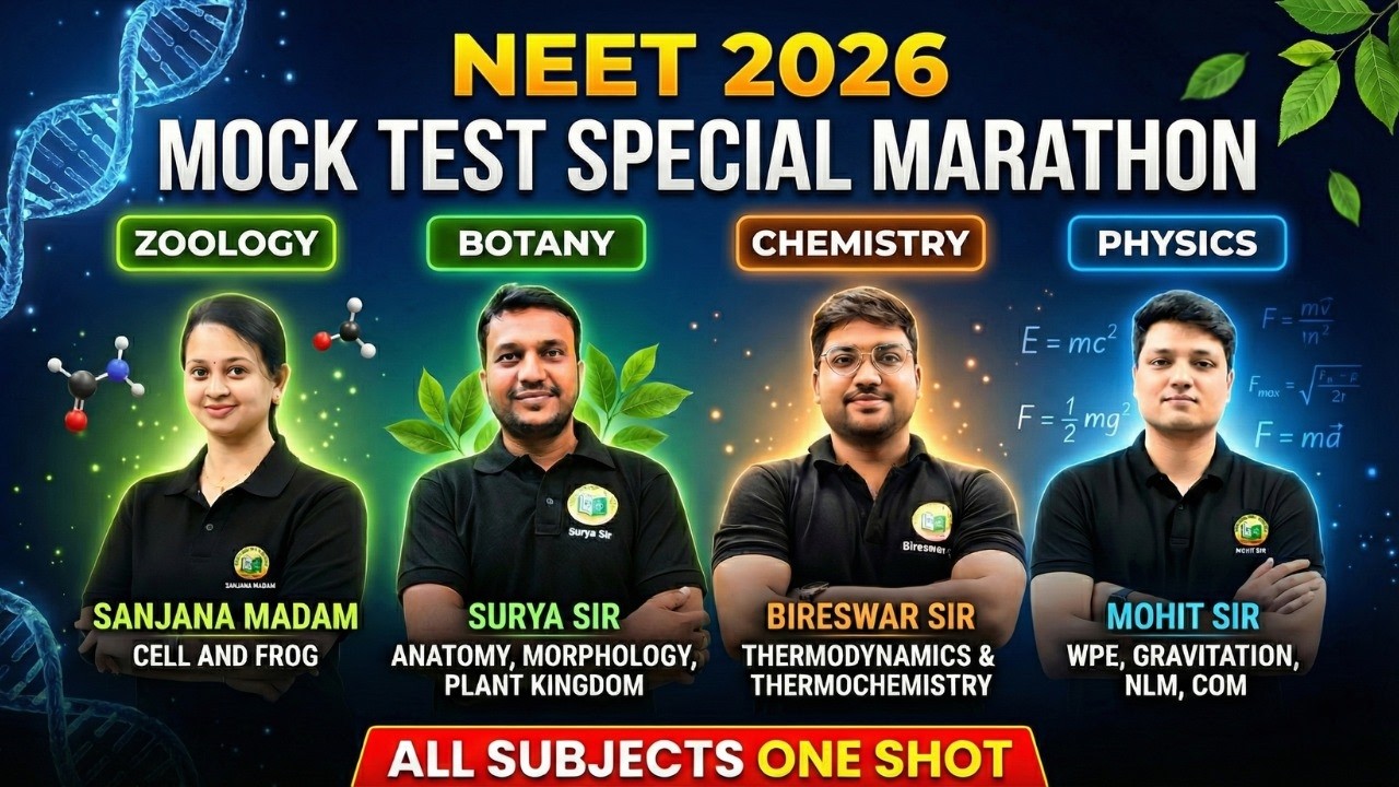 NEET 2026 Mock Test Marathon || Full Syllabus One Shot Revision🔥#neet2026 #bidyasagarclasses