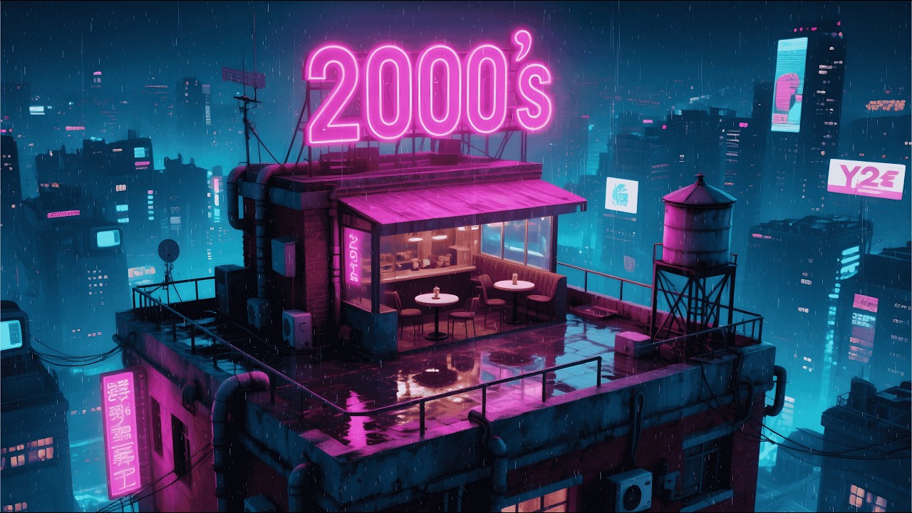 🎧 2000s Rainy Neon City Nights 🌧️ Chill Lofi Beats for Study, Sleep & Night Focus