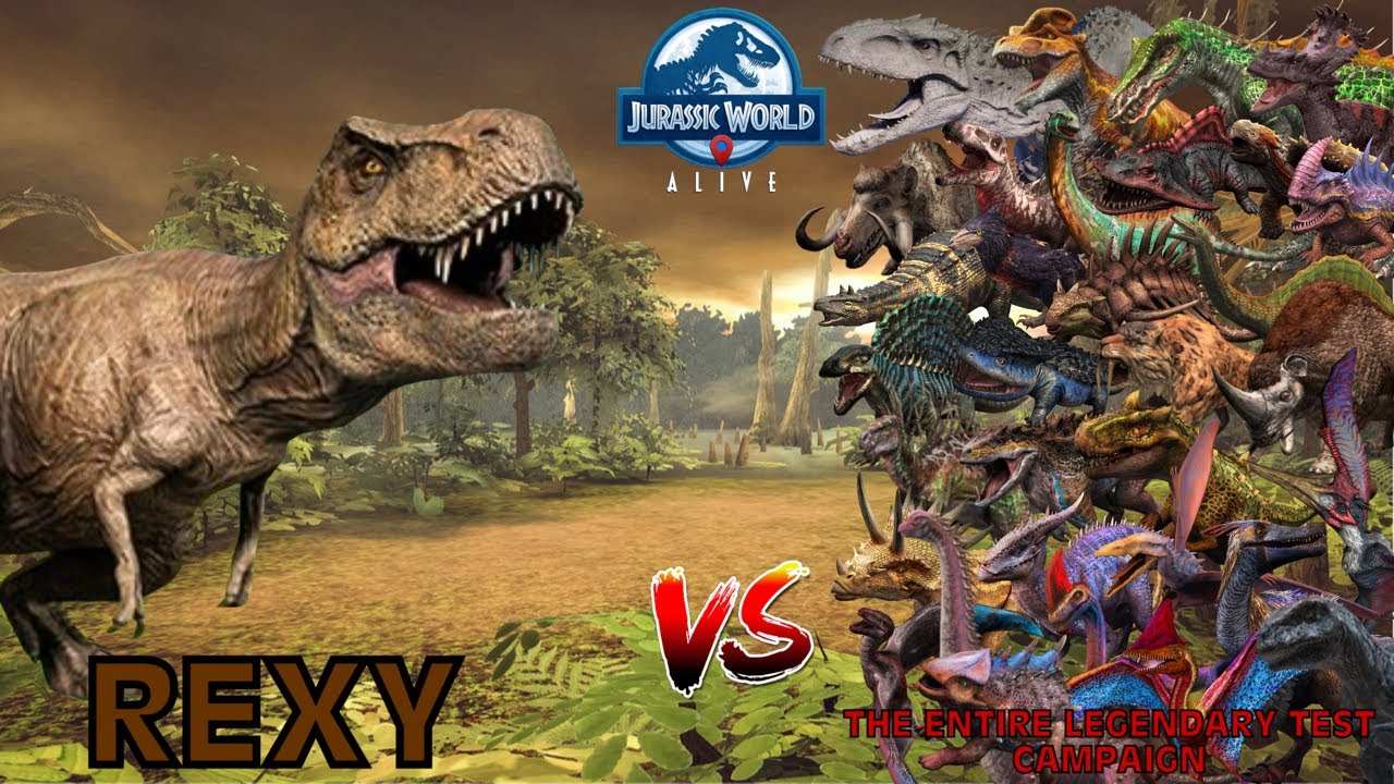 Rexy vs The Entire Legendary Test Campaign - Jurassic World Alive