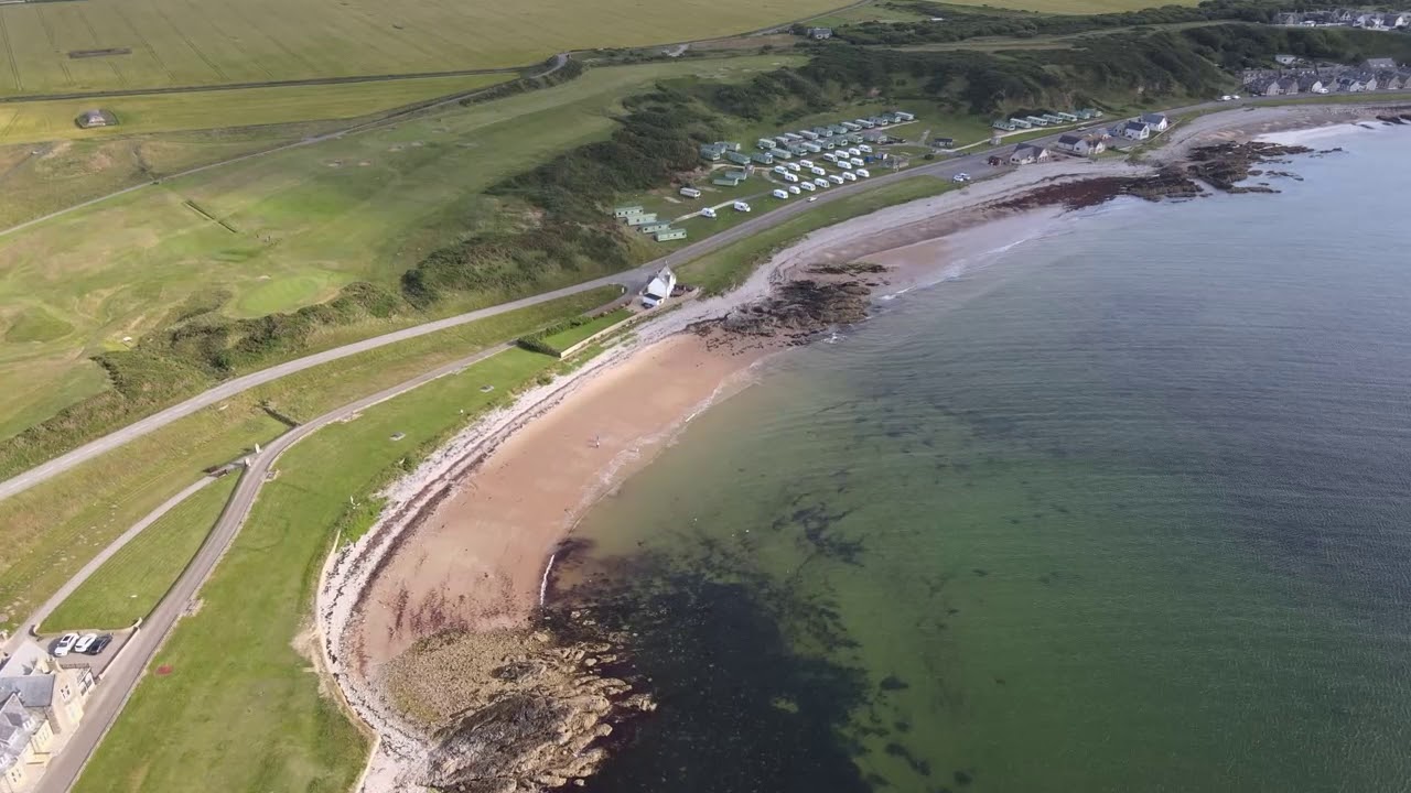 flying over Craigenroan island and strathlene