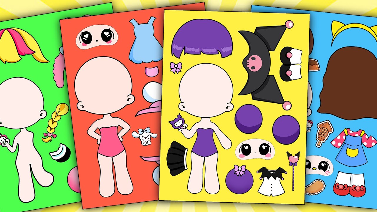 Decorate with Sticker Book 💃 My Melody, Kuromi, Cinnamoroll, Hello Kitty are pregnant