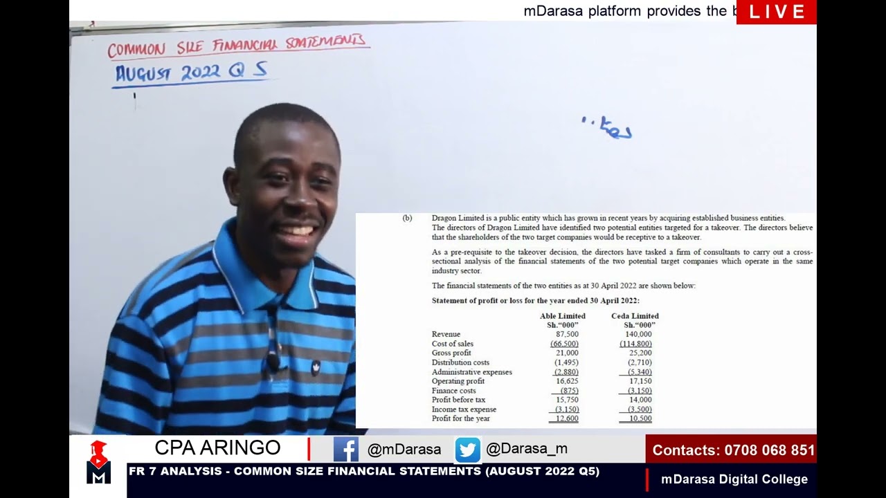 FINANCIAL REPORTING - COMMON SIZE FINANCIAL STATEMENTS . KASNEB