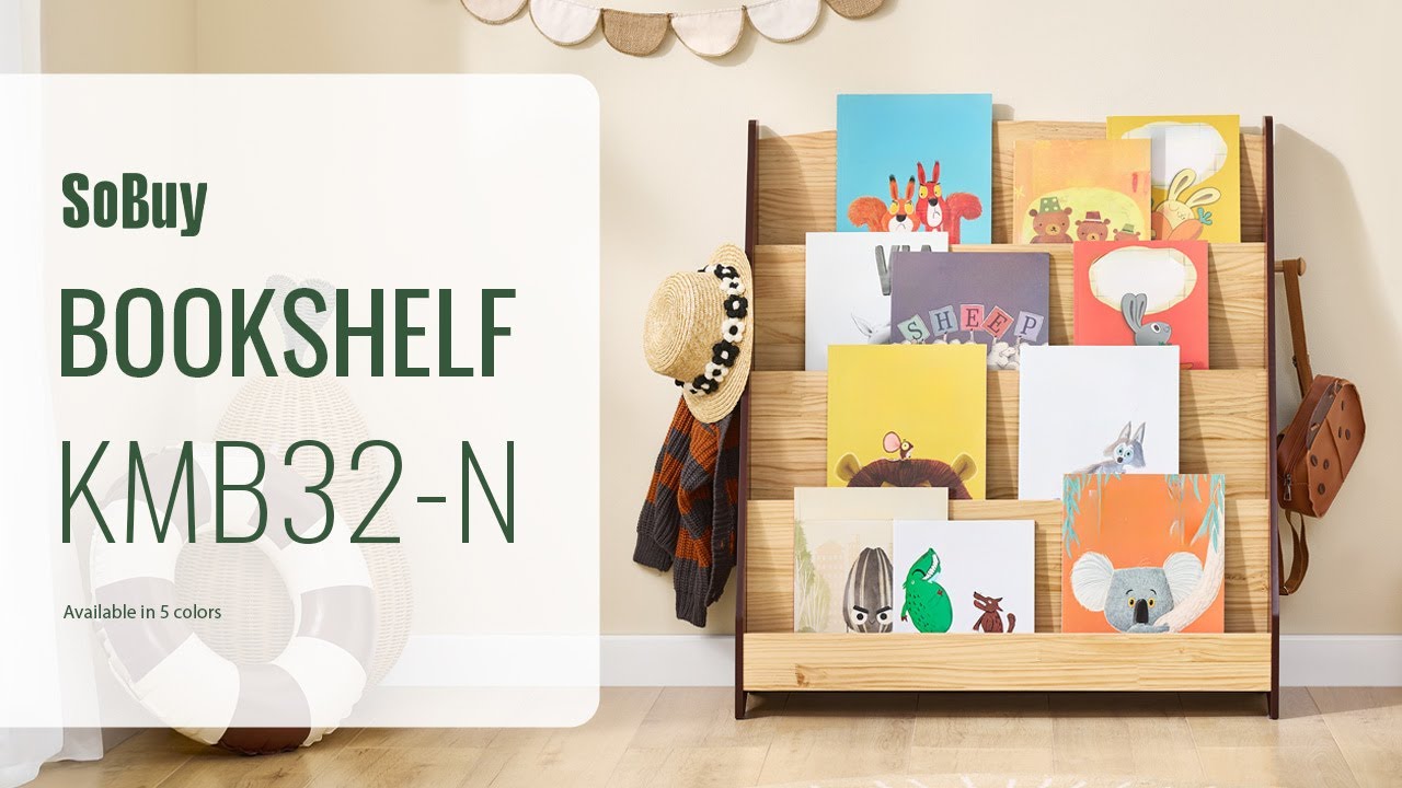 SoBuy Kids Bookshelf丨Children's Bookcase丨Book Storage Rack丨Toy Storage Unit丨KMB32-N
