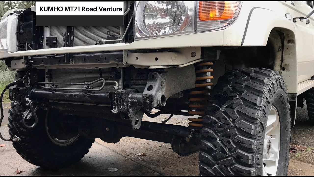 KUMHO MT71Road Venture 285 75 16 On our Landcruiser 79 series VDJ79 Toyota Genuine winch bar FIND!!!