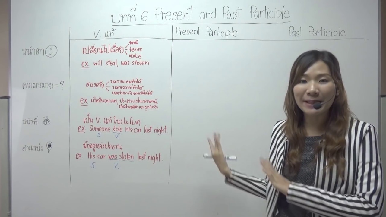 สอนเรื่อง Present Participle and Past Participle (สาระล้วนๆ) มีประโยชน์