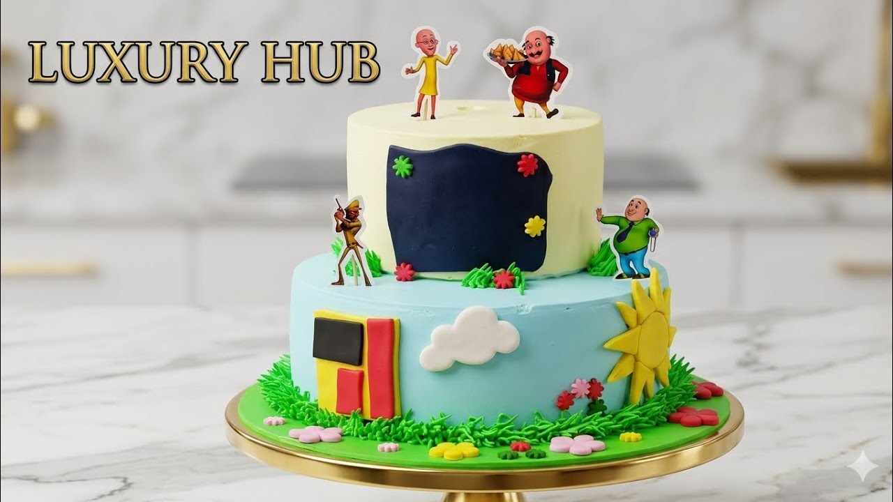 Bachon Ka Favourite! 😍 Motu Patlu Theme Cake Tutorial | #video #viral #trending #cake #motupatlu 